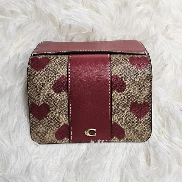Coach Signature Heart Print Slim Card Case Wallet - Picture 2 of 11